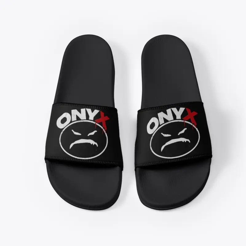 ONYX MADFACE BLACK SLIDES